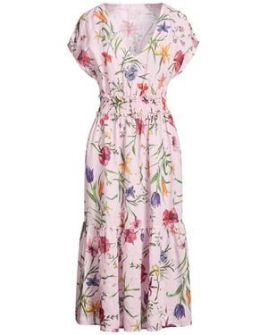 120% Lino Midi Dress Linen - Pink