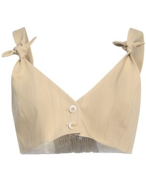 Ganni Top Ecovero Viscose, Recycled Polyester, Elastane, Polyester - Natural