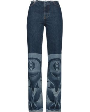 【CONNER IVES + NET SUSTAIN】organic straight-leg jeans CONNER IVES Mariah frayed printed mid-rise straight-leg