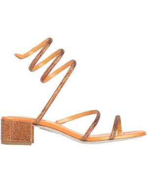 Rene Caovilla Sandals Textile Fibres - Orange