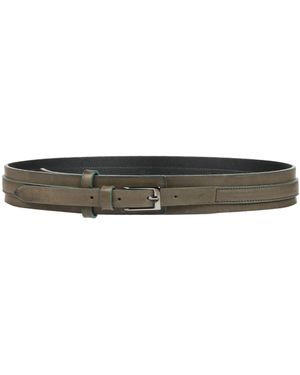 Eleventy Military Belt Leather - Green