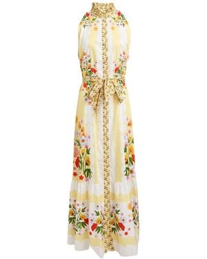 Borgo De Nor Maxi Dress Cotton - Metallic