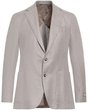 Canali Blazer Wool, Silk, Linen - Grey