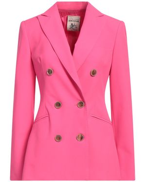 Semicouture Fuchsia Blazer Polyester, Viscose, Elastane - Pink