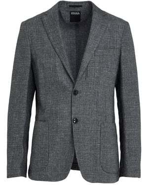 ZEGNA Blazer Linen, Wool - Black