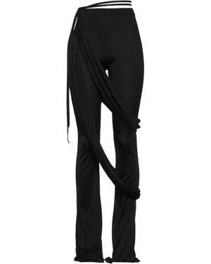 ANDREADAMO Draped Viscose Flared Trousers - Black