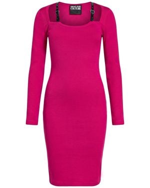 Versace Jeans Couture Midi Dress Cotton, Elastane - Pink