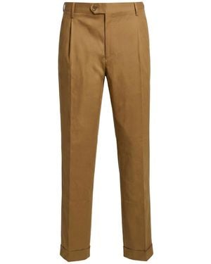 Corneliani Camel Pants Cotton, Cashmere, Elastane - Natural