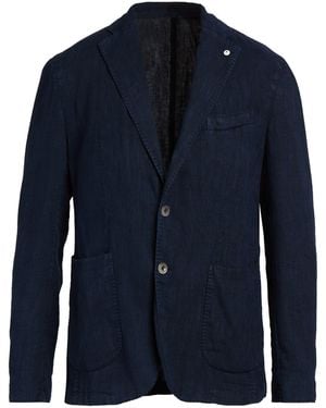 L.B.M. 1911 Midnight Blazer Linen, Cotton - Blue