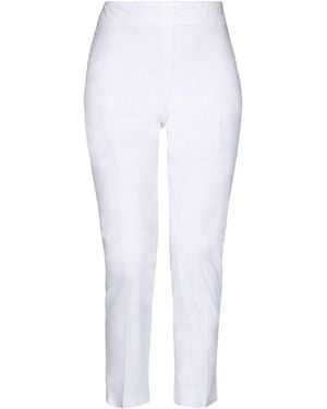 Blue Les Copains Pants Cotton, Elastane - White