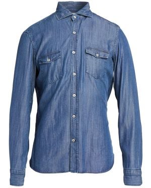 Giannetto Portofino Denim Shirt Tencel - Blue
