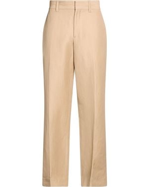 Burberry Camel Pants Wool, Linen - Natural