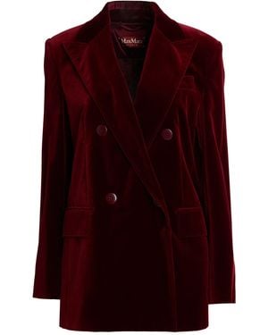 Max Mara Burgundy Blazer Cotton, Elastane - Red