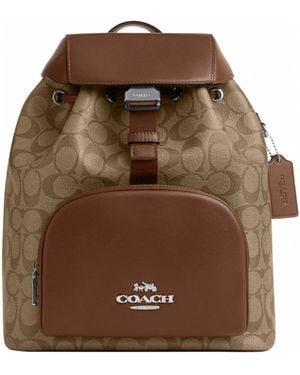 COACH Pace Großer Rucksack Aus Signature Canvas - Braun