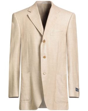 Canali Sand Blazer Silk, Linen, Wool - Natural