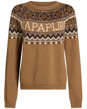 Napapijri Camel Sweater Wool, Polyamide - Brown