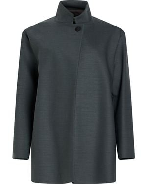 Fabiana Filippi Deep Overcoat & Trench Coat Viscose, Silk, Cotton - Gray