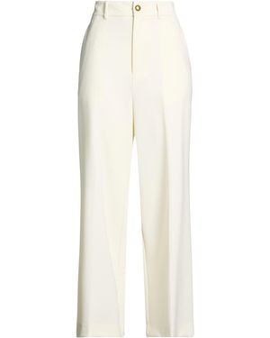 P.A.R.O.S.H. Cream Trousers Virgin Wool, Elastane - White