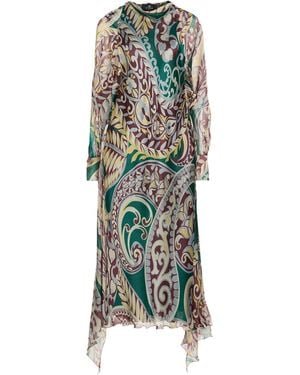 Etro Light Maxi Dress Silk - Green