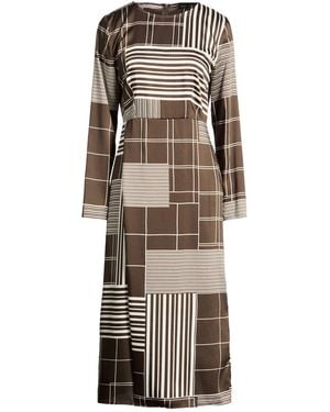 Marella Dark Midi Dress Polyester - Natural