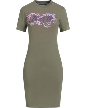 Versace Jeans Couture Military Mini Dress Cotton, Elastane - Green