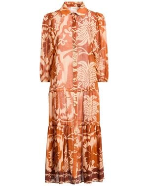 ViCOLO Rust Midi Dress Cotton - Orange