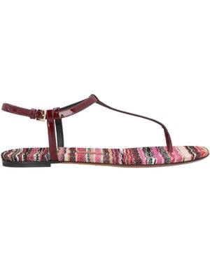 Missoni Burgundy Thong Sandal Leather - Brown