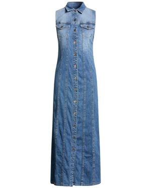 Dondup Maxi Dress Cotton, Elastane - Blue
