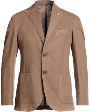 L.B.M. 1911 Taupe Blazer Linen, Cotton - Brown