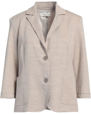 Le Tricot Perugia Taupe Blazer Linen, Elastane - Natural