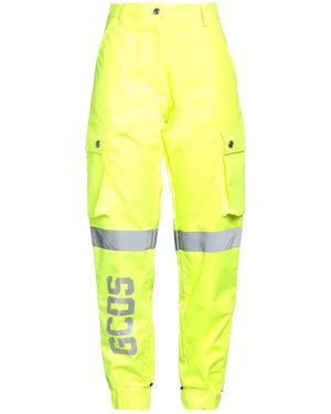 Gcds Pants Polyester, Polyurethane, Glass, Acrylic, Cotton - Yellow