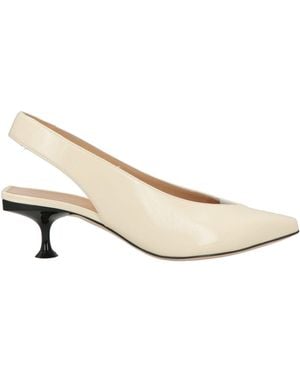 Sergio Rossi Cream Court Shoes Leather - Natural