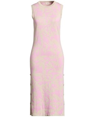 Agnona Midi Dress Cotton, Cashmere, Metal - Pink
