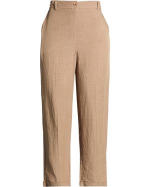 CROCHÈ Khaki Pants Viscose, Linen - Natural