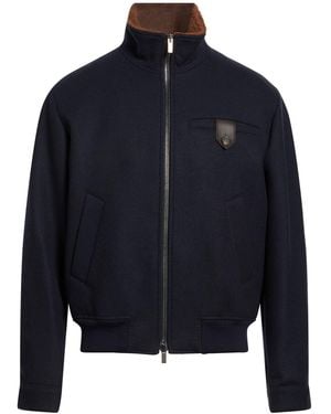 Tod's Jacket Virgin Wool, Polyamide, Lambskin - Blue