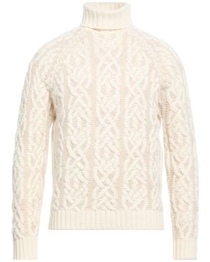 Isaia Ivory Turtleneck Cashmere, Wool - White