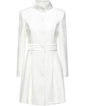 EVOO Overcoat & Trench Coat Polyester, Viscose, Elastane - White