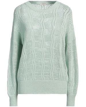 Agnona Sage Jumper Cashmere, Linen, Metal - Green