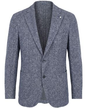 L.B.M. 1911 Blazer Acrylic, Cotton, Polyester, Virgin Wool - Blue