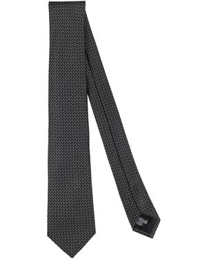 Emporio Armani Charcoal Ties & Bow Ties Silk - Grey