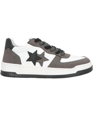 2Star Charcoal Trainers Leather - White