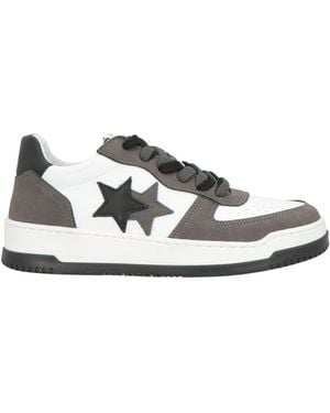 2Star Charcoal Sneakers Leather - White