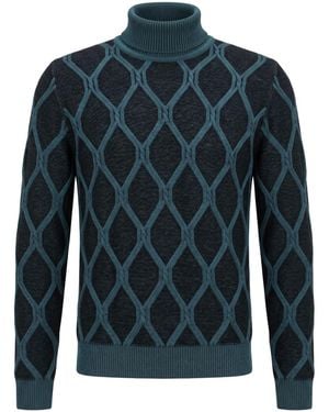 Moorer Deep Turtleneck Virgin Wool - Blue