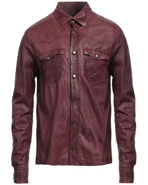 Giorgio Brato Perforated Fit Veg Leather Shirt in Brown for