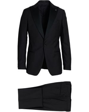 Lardini Suit Wool, Silk, Mohair Wool, Elastane - Black