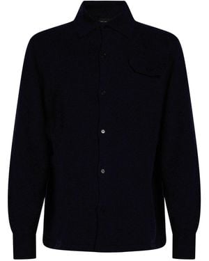 Roberto Collina Shirt Merino Wool, Cashmere - Blue