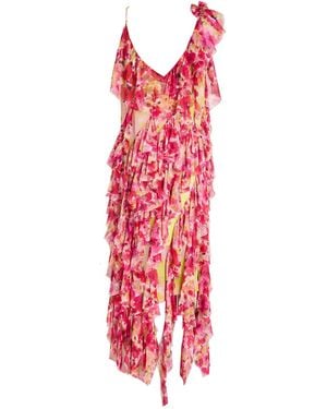 Dries Van Noten Maxi Dress Silk, Polyester - Red
