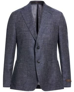 Windsor. Blazer Wool, Cotton, Linen - Blue