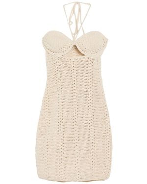 The Mannei Cream Mini Dress Cotton, Viscose - White