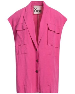 8pm Fuchsia Blazer Viscose, Linen - Pink